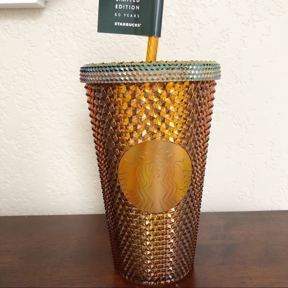 Starbucks 50th Anniversary Gold Studded Tumbler - Picture 1 of 5